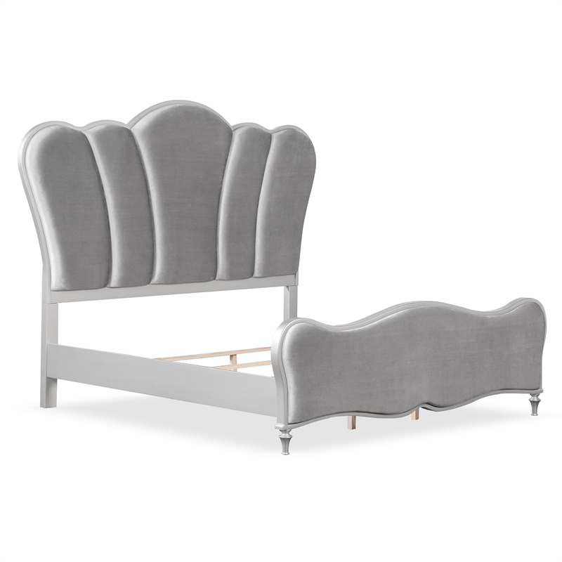 Furniture of America Seabliss Wood Queen 3-Piece Bedroom Set in Silver