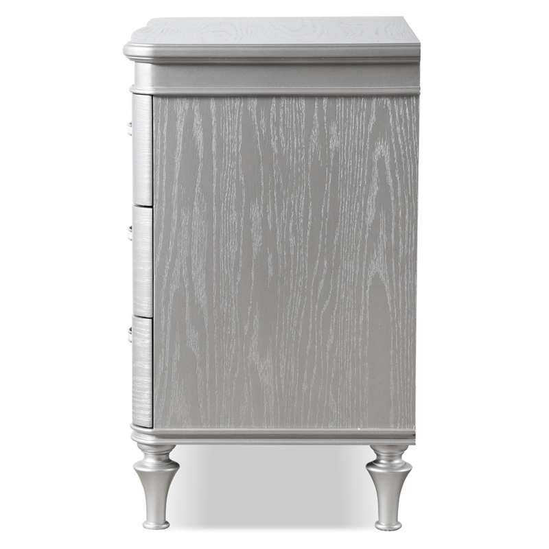 Furniture of America Seabliss Wood Queen 3-Piece Bedroom Set in Silver