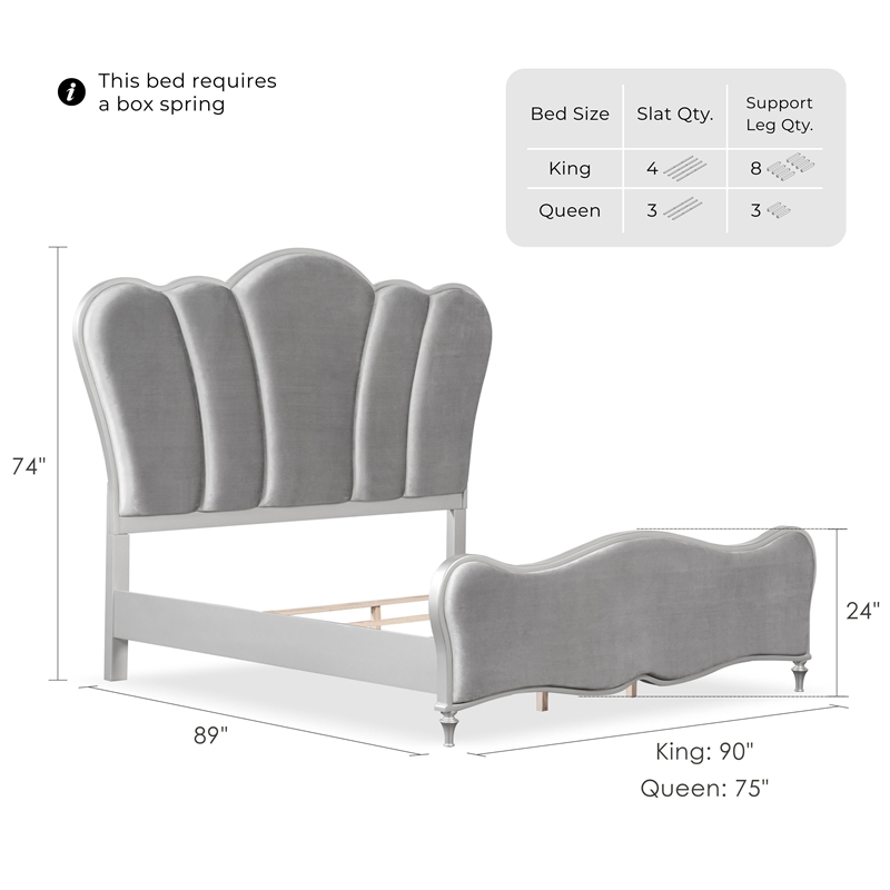 Furniture of America Seabliss Wood King 3-Piece Bedroom Set in Silver