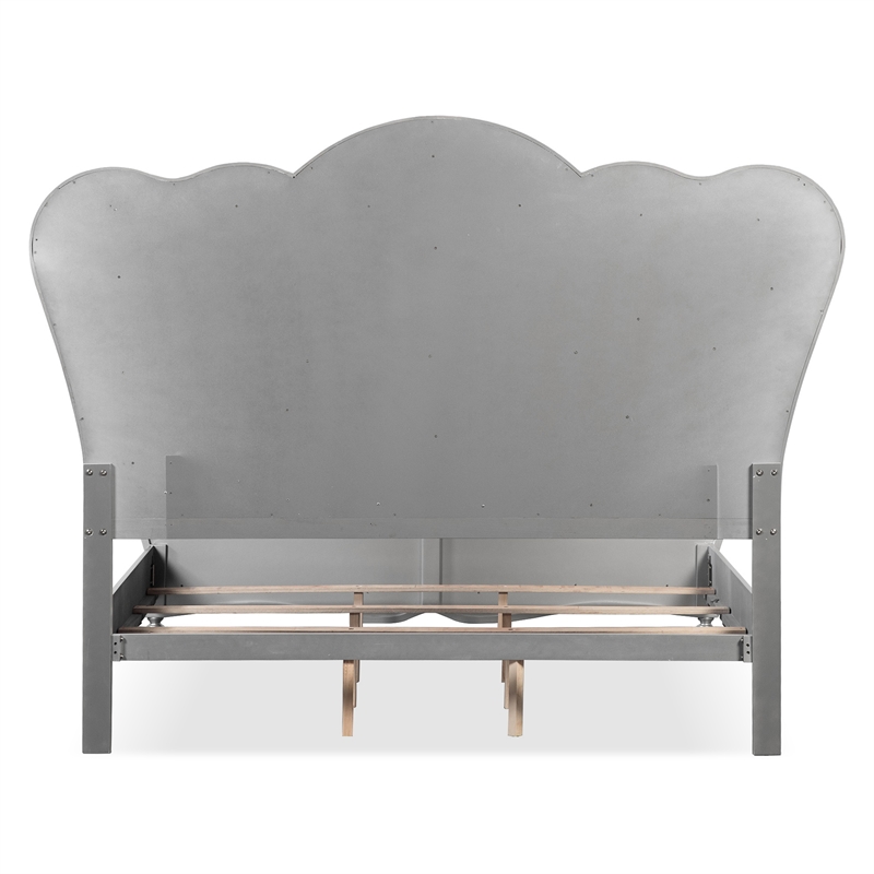 Furniture of America Seabliss Wood King 3-Piece Bedroom Set in Silver