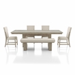 Furniture of America Westely Wood 6-Piece Dining Table Set in Natural