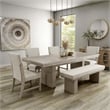 Furniture of America Westely Wood 6-Piece Dining Table Set in Natural