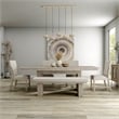 Furniture of America Westely Wood 6-Piece Dining Table Set in Natural