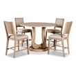 Furniture of America Tamsin Wood 5-Piece Counter Dining Table Set in Natural