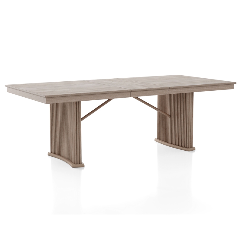 Furniture of America Stonall Wood 7-Piece Dining Table Set in Natural