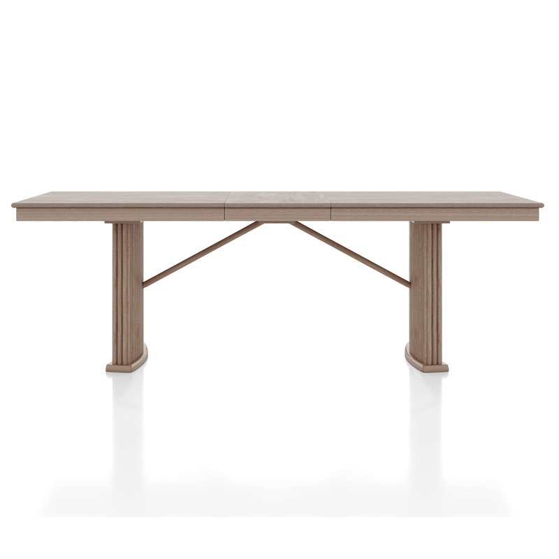 Furniture of America Stonall Wood 7-Piece Dining Table Set in Natural