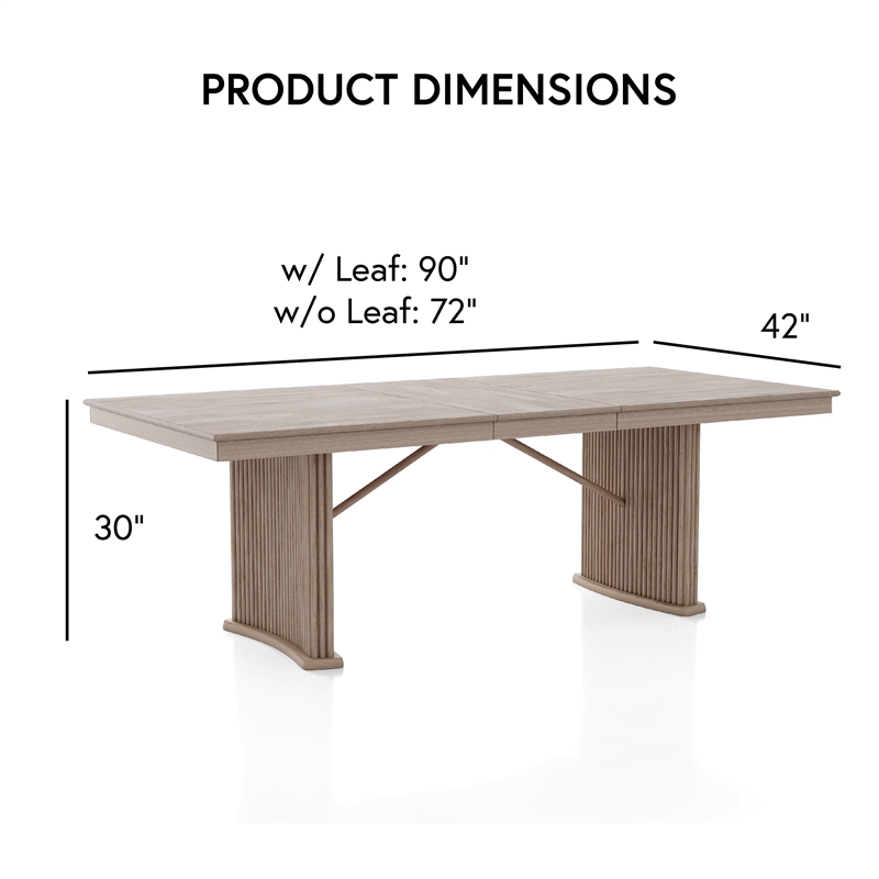 Furniture of America Stonall Wood 7-Piece Dining Table Set in Natural