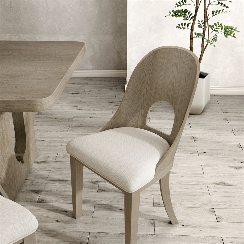 Furniture of America Selyra Wood Curved Side Chairs in White (Set of 2)