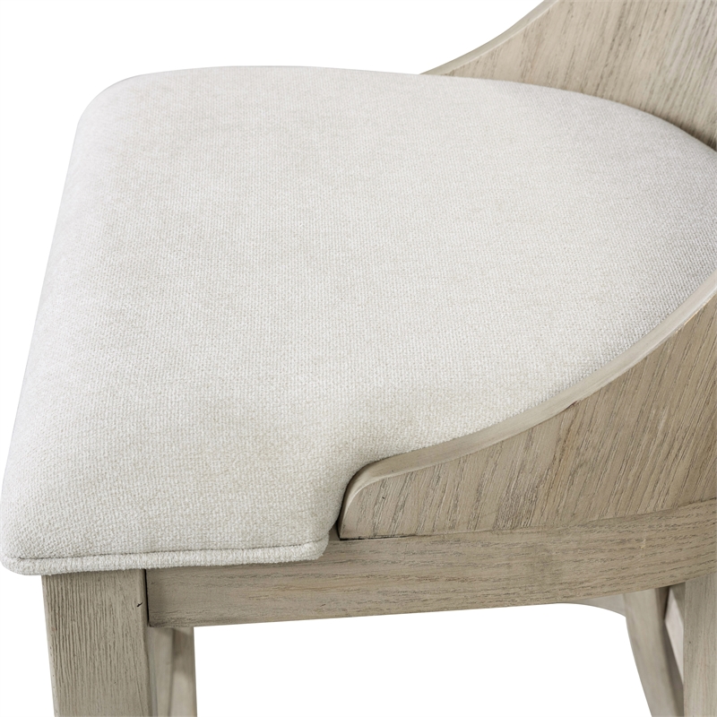 Furniture of America Selyra Wood Curved Side Chairs in White (Set of 2)