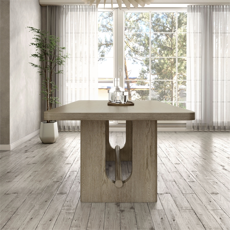 Furniture of America Selyra Wood Trestle Dining Table in White