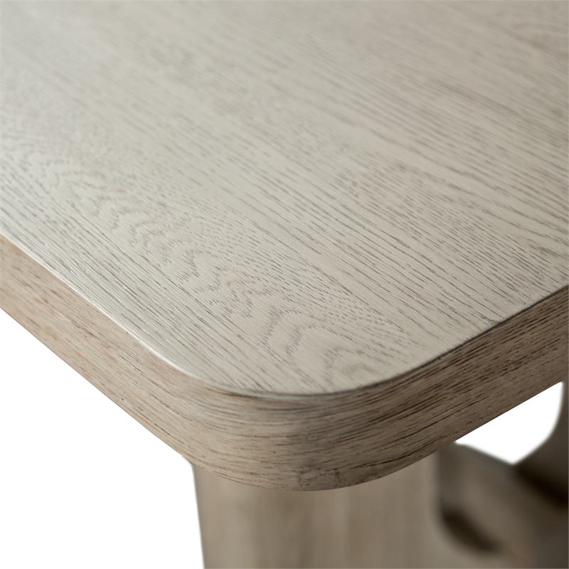 Furniture of America Selyra Wood Trestle Dining Table in White