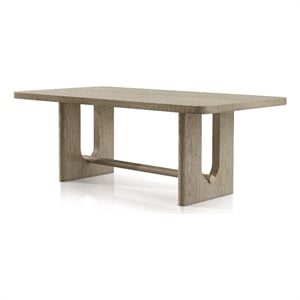 Furniture of America Selyra Wood Trestle Dining Table in White