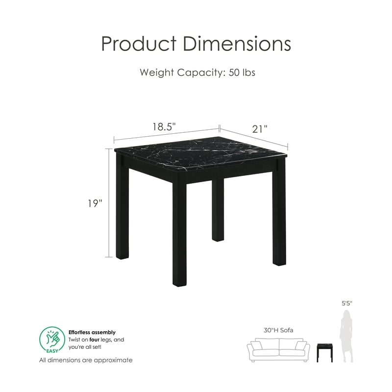 Furniture of America Isime Wood 3-Piece Coffee Table Set in Black
