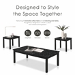 Furniture of America Isime Wood 3-Piece Coffee Table Set in Black