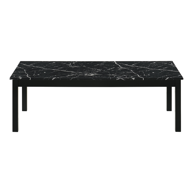 Furniture of America Isime Wood 3-Piece Coffee Table Set in Black