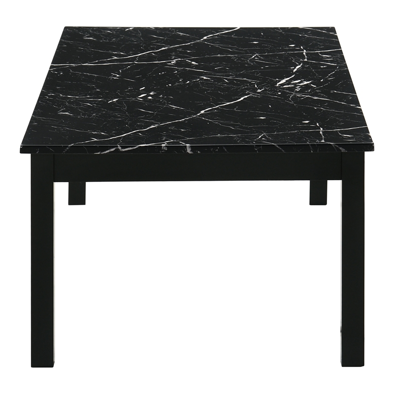 Furniture of America Isime Wood 3-Piece Coffee Table Set in Black