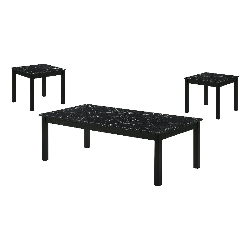 Furniture of America Isime Wood 3-Piece Coffee Table Set in Black