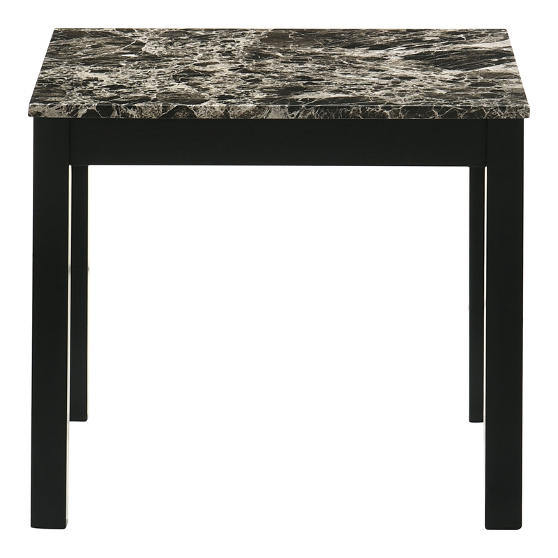 Furniture of America Isime Wood 3-Piece Coffee Table Set in Black and White