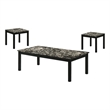Furniture of America Isime Wood 3-Piece Coffee Table Set in Black and White