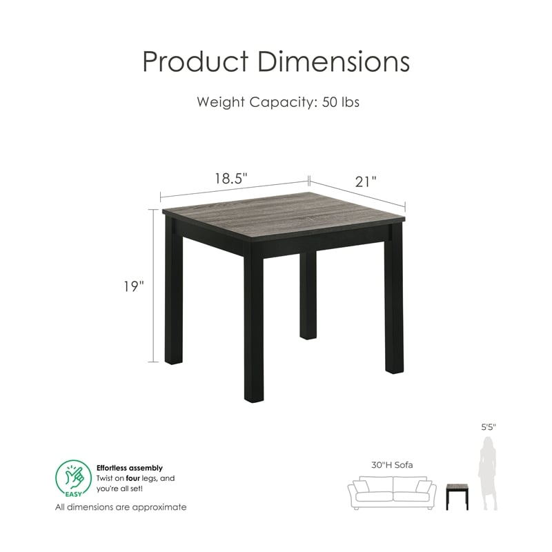 Furniture of America Isime Wood 3-Piece Coffee Table Set in Gray
