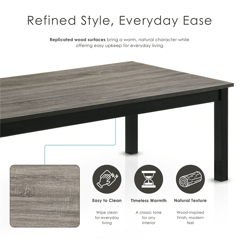 Furniture of America Isime Wood 3-Piece Coffee Table Set in Gray