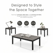 Furniture of America Isime Wood 3-Piece Coffee Table Set in Gray