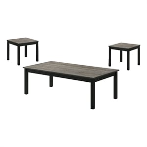 Furniture of America Isime Wood 3-Piece Coffee Table Set in Gray