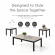 Furniture of America Isime Wood 3-Piece Coffee Table Set in Light Gray