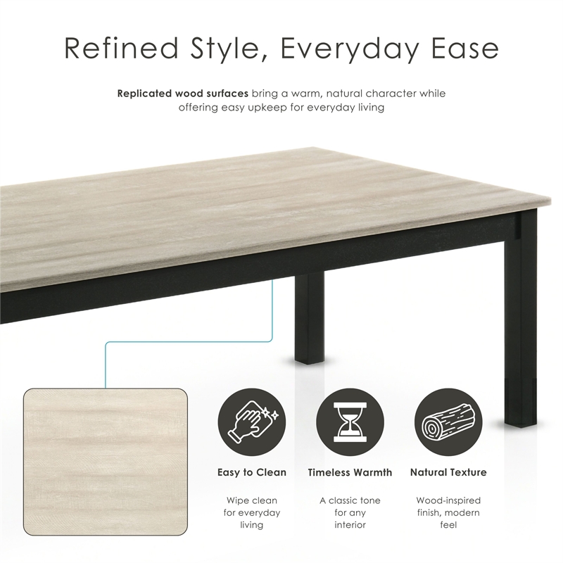 Furniture of America Isime Wood 3-Piece Coffee Table Set in Light Gray