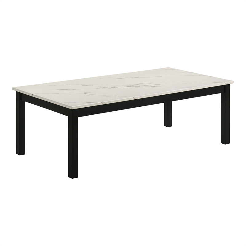 Furniture of America Isime Wood 3-Piece Coffee Table Set in White