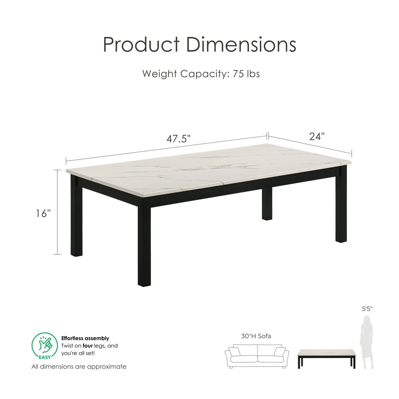 Furniture of America Isime Wood 3-Piece Coffee Table Set in White