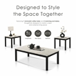 Furniture of America Isime Wood 3-Piece Coffee Table Set in White