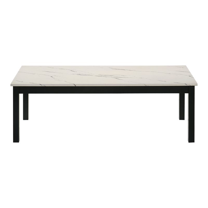 Furniture of America Isime Wood 3-Piece Coffee Table Set in White