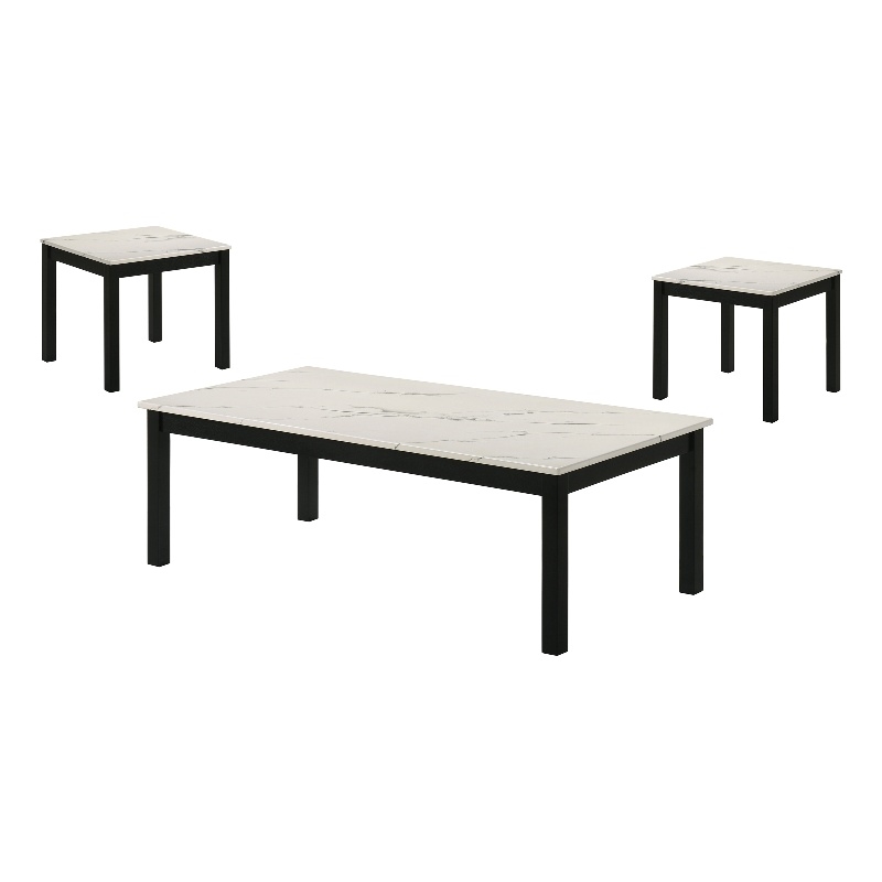 Furniture of America Isime Wood 3-Piece Coffee Table Set in White