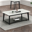 Furniture of America Isolde Wood and Marble Rectangle Coffee Table in White