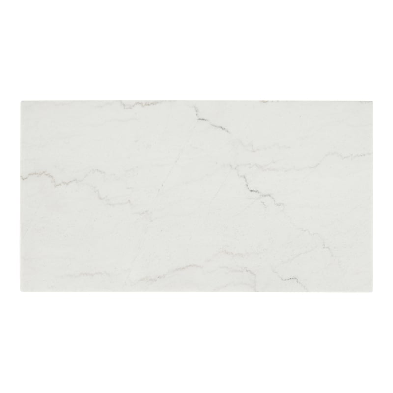 Furniture of America Isolde Wood and Marble Rectangle Coffee Table in White