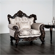 Furniture of America Zephyra Tufted Beige Fabric Accent Chair in Dark Cherry