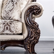 Furniture of America Zephyra Tufted Beige Fabric Accent Chair in Dark Cherry
