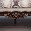 Furniture of America Zephyra Tufted Beige Fabric Loveseat in Dark Cherry