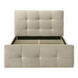 Furniture of America Nawa Mattress Ready Tufted Fabric Queen Bed in Ivory