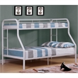 Furniture of America Imara Mattress Ready Metal Twin over Full White Bunk Bed
