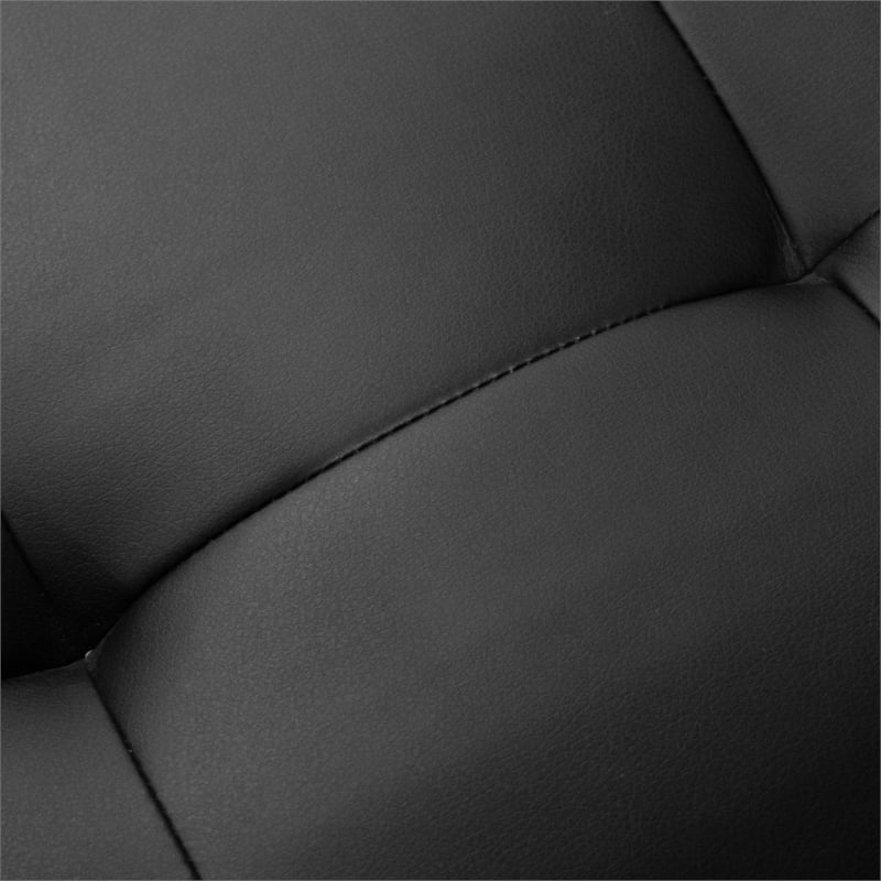 Furniture of America Fallein Black Faux Leather Futon Sofa Bed with USB Ports