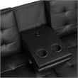 Furniture of America Fallein Black Faux Leather Futon Sofa Bed with USB Ports