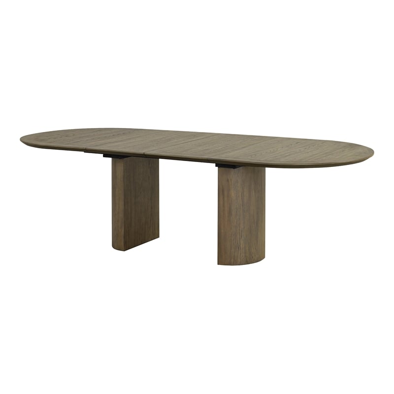 Furniture of America Vrusales Wood Oval Extendable Dining Table in Oak