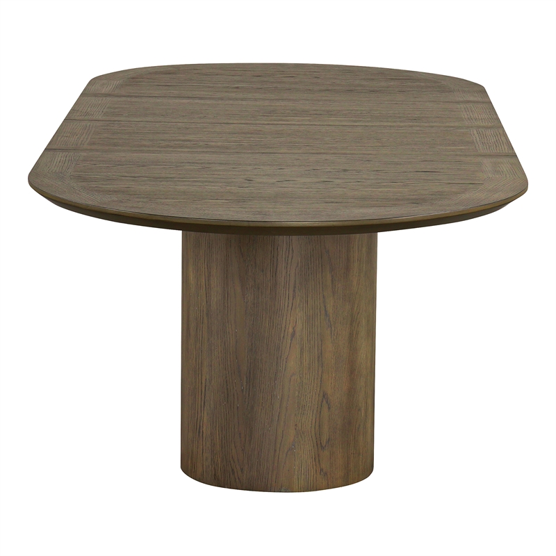 Furniture of America Vrusales Wood Oval Extendable Dining Table in Oak