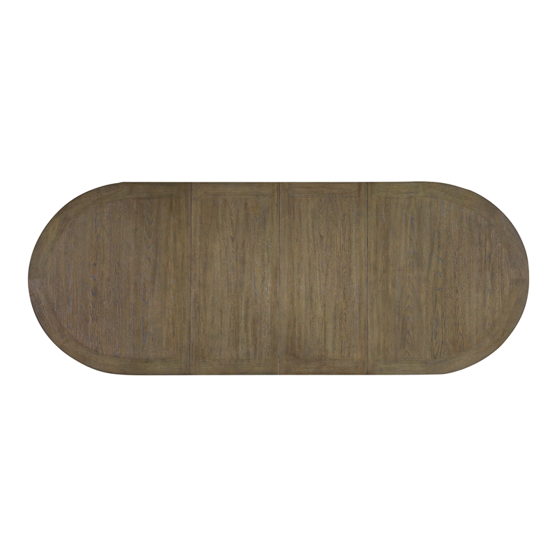 Furniture of America Vrusales Wood Oval Extendable Dining Table in Oak