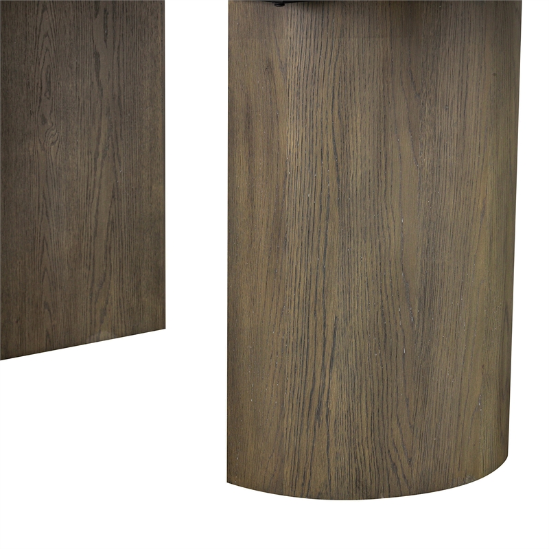 Furniture of America Vrusales Wood Oval Extendable Dining Table in Oak