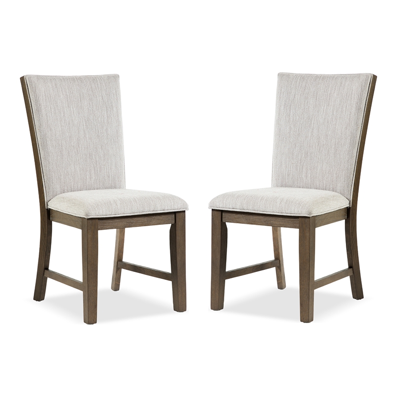 Furniture of America Vrusales Wood and Upholstered Side Chairs in Oak (Set of 2)