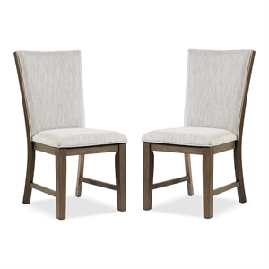 Furniture of America Vrusales Wood and Upholstered Side Chairs in Oak (Set of 2)