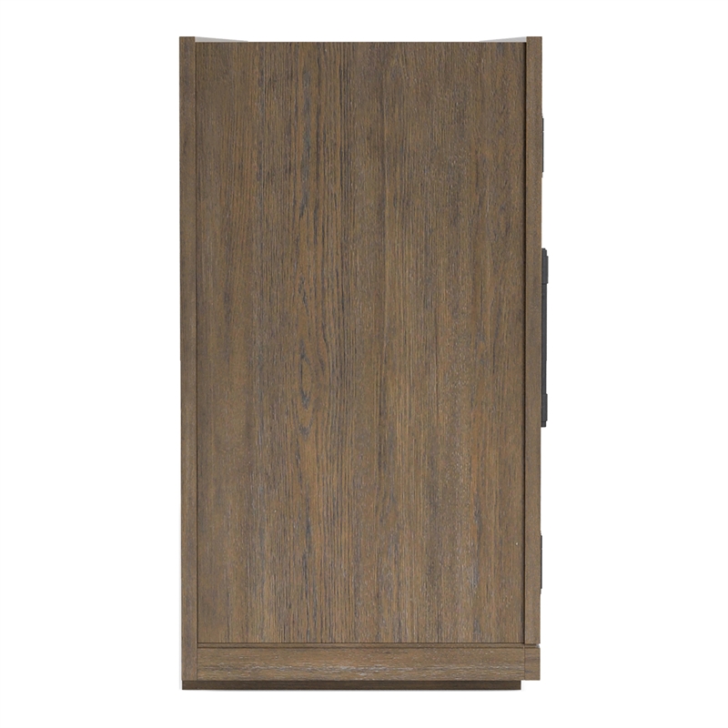 Furniture of America Vrusales Wood 4-Door Oak Server with Glass Doors